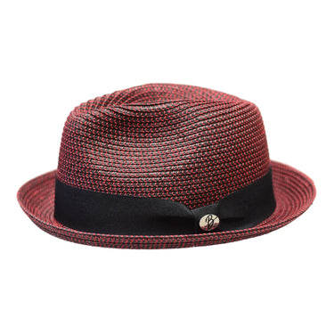 Bently Dominic Snap Brim Fedora in Black Red #color_ Black Red