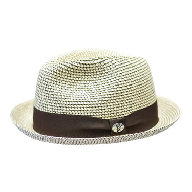 Bently Dominic Snap Brim Fedora in Natural Dark Brown #color_ Natural Dark Brown