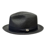 Bently Leonardo Snap Brim Fedora in Black #color_ Black