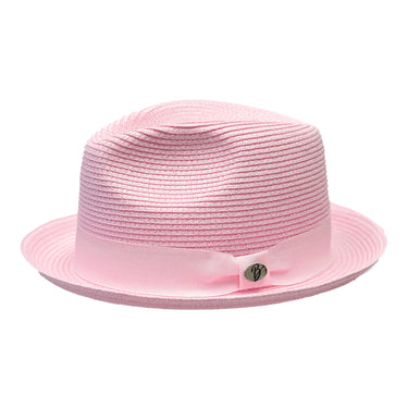 Bently Leonardo Snap Brim Fedora in Light Pink #color_ Light Pink