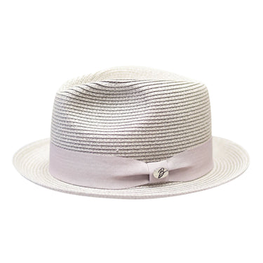 Bently Leonardo Snap Brim Fedora in Silver Grey #color_ Silver Grey