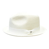 Bently Leonardo Snap Brim Fedora in White #color_ White