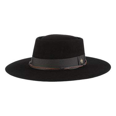 Biltmore Bohemian Wool Felt Wide Brim Fedora in Black #color_ Black