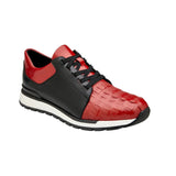 Belvedere Titan in Red / Black Caiman Crocodile & Leather Sneakers in #color_