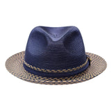 Bruno Capelo Antonio 2-Tone Straw Fedora Hat Snap Brim in #color_