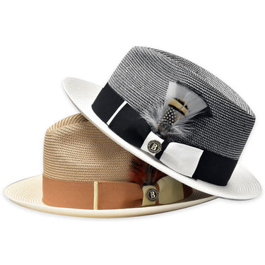 Bruno Capelo Bailey Two-Tone Straw Fedora in #color_