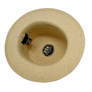 Bruno Capelo Boater Straw Flat Brim Skimmer in #color_