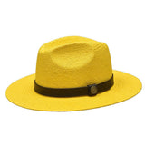 Bruno Capelo Cali Wide Brim Pinch Front Straw Fedora in Gold / Black #color_ Gold / Black