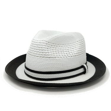 Bruno Capelo Dayton Two-Tone Straw Fedora in #color_