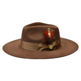 Bruno Capelo Duke Wide Brim Wool Fedora in Dark Brown #color_ Dark Brown