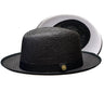 Bruno Capelo Empire White Bottom Straw Fedora in Black / White #color_ Black / White