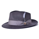 Bruno Capelo Fabio Wool Felt Teardrop Fedora in Steel #color_ Steel