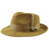 Bruno Capelo Fabio Wool Felt Teardrop Fedora in Olive #color_ Olive