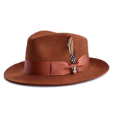 Bruno Capelo Fabio Wool Felt Teardrop Fedora in Brandy #color_ Brandy