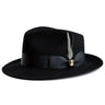 Bruno Capelo Fabio Wool Felt Teardrop Fedora in Black #color_ Black