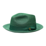 Bruno Capelo Francesco Timeless Straw Fedora in Emerald Green #color_ Emerald Green