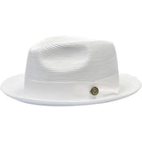 Bruno Capelo Francesco Timeless Straw Fedora in White #color_ White