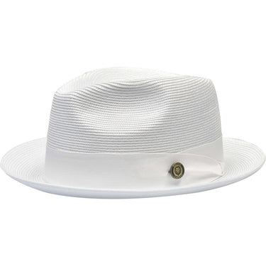 Bruno Capelo Francesco Timeless Straw Fedora in White #color_ White