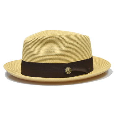 Bruno Capelo Francesco Timeless Straw Fedora in Natural #color_ Natural