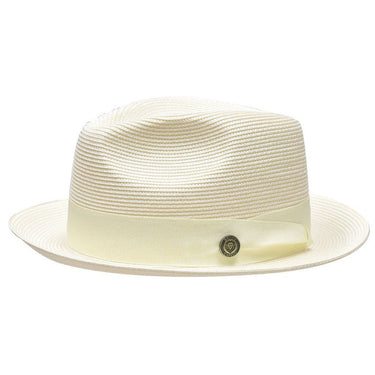 Bruno Capelo Francesco Timeless Straw Fedora in Ivory #color_ Ivory