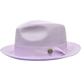 Bruno Capelo Francesco Timeless Straw Fedora in Lavender #color_ Lavender