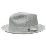 Bruno Capelo Francesco Timeless Straw Fedora in Grey #color_ Grey