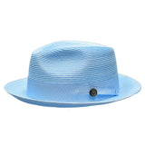 Bruno Capelo Francesco Timeless Straw Fedora in Light Blue #color_ Light Blue