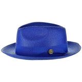 Bruno Capelo Francesco Timeless Straw Fedora in Royal #color_ Royal