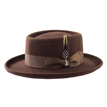 Bruno Capelo Gambler Wide Brim Wool Gambler in Brown #color_ Brown