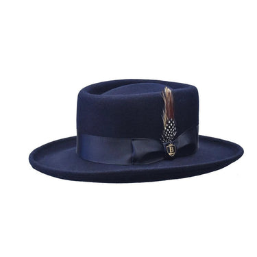 Bruno Capelo Gambler Wide Brim Wool Gambler in Navy #color_ Navy