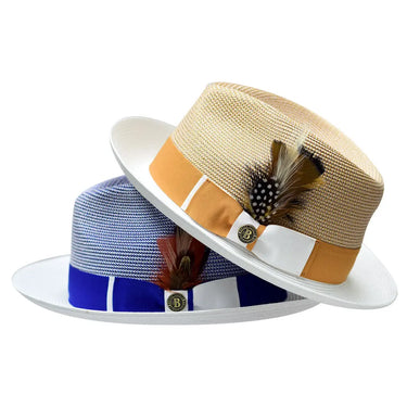 Bruno Capelo Georgio Two-Tone Straw Fedora in #color_