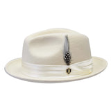 Bruno Capelo Giovani Crushable Wool Fedora in Ivory #color_ Ivory