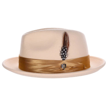 Bruno Capelo Giovani Crushable Wool Fedora in Bone / Camel #color_ Bone / Camel