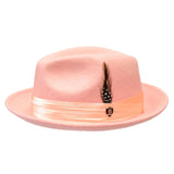 Bruno Capelo Giovani Crushable Wool Fedora in Peach #color_ Peach