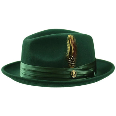 Bruno Capelo Giovani Crushable Wool Fedora in Emerald Green #color_ Emerald Green