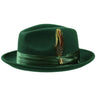 Bruno Capelo Giovani Crushable Wool Fedora in Emerald Green #color_ Emerald Green