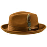 Bruno Capelo Giovani Crushable Wool Fedora in Cognac #color_ Cognac