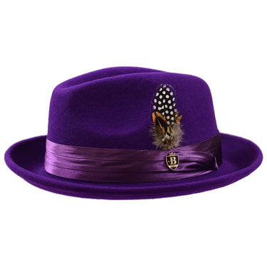 Bruno Capelo Giovani Crushable Wool Fedora in Purple #color_ Purple