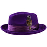 Bruno Capelo Giovani Crushable Wool Fedora in Purple #color_ Purple