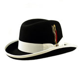 Bruno Capelo Godfather Wool Homburg in Black / White #color_ Black / White