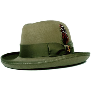 Bruno Capelo Godfather Wool Homburg in Olive #color_ Olive