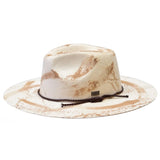 Bruno Capelo Influencer Wide Brim Wool Fedora in Bone / Coffee #color_ Bone / Coffee