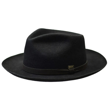 Bruno Capelo Ivy League Wool Teardrop Crown Fedora in Black #color_ Black