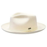 Bruno Capelo Ivy League Wool Teardrop Crown Fedora in Bone #color_ Bone