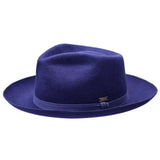 Bruno Capelo Ivy League Wool Teardrop Crown Fedora in Navy #color_ Navy