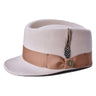 Bruno Capelo Legionnaire Two-Tone Wool Dress Cap in Bone / Camel #color_ Bone / Camel