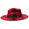 Bruno Capelo Macchiato Camo Wide Brim Wool Fedora in Red / Black #color_ Red / Black