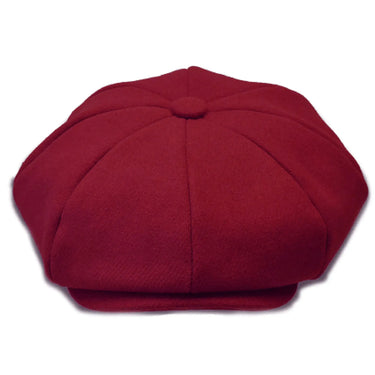 Bruno Capelo Melton Wool Newsboy Cap in Burgundy #color_ Burgundy