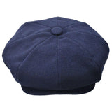 Bruno Capelo Melton Wool Newsboy Cap in Navy Blue #color_ Navy Blue