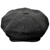 Bruno Capelo Melton Wool Newsboy Cap in Charcoal Grey #color_ Charcoal Grey